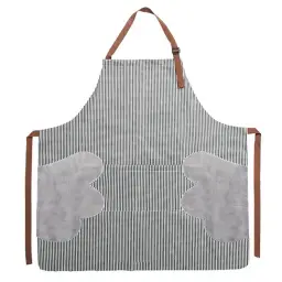 Maxcook Kitchen Apron Striped Black