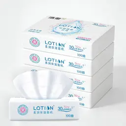 C&S Lotion Mouchoirs doux avec lotion, 3 épaisseurs - Lot de 4 x 100 feuilles