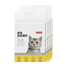 J.Zao Litière pour chat - tofu, 2.0mm, sans poussière, rinçable, 2.6kg x 4 sachets