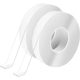 Art3d Nano-Gel-Klebeband - 6 Meter (2 Rollen), Breite 1,3 cm, superstarker und ablösbarer doppelseitiger Kleber, beschädigungsfreies Befestigen für Wände, Teppiche, Fotos, Bastelarbeiten, Zuhause und Büro