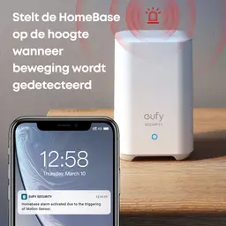 eufy Security Motion Detector, Home Alarm System Motion Detector, 100° Coverage, 30ft Range, 2 Year Battery Life, Adjustable Sensitivity (HomeBase required)