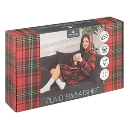 Atmosphera Hoodie Blanket Red Tartan