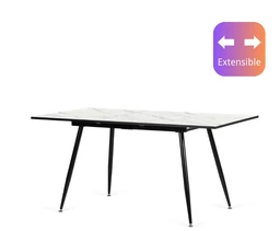 Urban Meuble ESSTISCH Weiß Marmormuster rechteckig ausziehbar 120-160/80/75cm