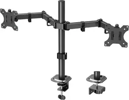 Monitor Halterung 2 Monitore für 13-32 Zoll LED/LCD Bildschirm von VESA 75/100, Dual Monitor Halterung Neigbar 160° Schwenkbar 180°, Höhenverstellbar Monitor Arm Schreibtisch, 8 kg pro Arm