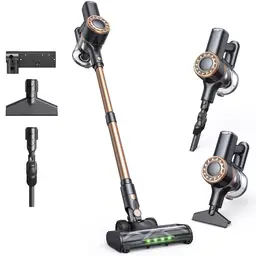 Lubluelu P2 Akku-Staubsauger, 30 kPa Saugkraft, kabelloser Staubsauger mit Anti-Verhedderungs-Bürste und verbesserte grüne Beleuchtung, selbststehend, für Tierhaare, Teppiche und Hartböden; Lubluelu + P2 + Staubsauger