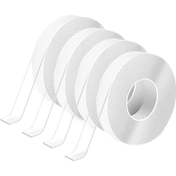 Nano-Gel doppelseitiges Klebeband, extra stark - 4 Rollen x 3 Meter, ablösbar & waschbar, ohne Rückstände, wiederverwendbares Mehrzweck-Klebeband für Zuhause, Büro, Auto (1/2 Zoll x 1/24 Zoll x 10 Fuß)