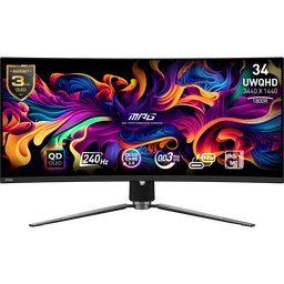 MSI MPG 341CQPX QD-OLED 34" Gaming Monitor | UWQHD | 240 Refresh Rate | Adaptive Sync | Curved Design