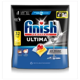 FINISH Ultimate All In One Dishwashing Tablets Lemon 32 Pack