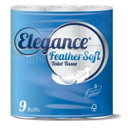 Elegance Feather Soft Toilet Roll 3 Ply 9 Rolls