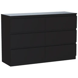 Vida Designs Drawer Chest Denver 6 Drawer Black