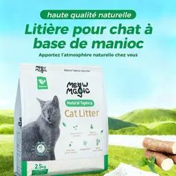 MeowMagic Litière pour chat naturelle au tapioca - 2,5 kg