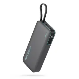 CUKTECH 45W Power Bank 20000mAh Tragbares Ladegerät Eingebautes USB-C-Kabel für iPhone 16/15 Pro Max
