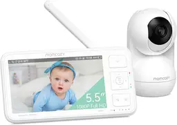 Momcozy 5.5" 1080P Babymonitor Kamera Wand Ohne WiFi 5800mAh IR 2-Wege 1640ft Foto