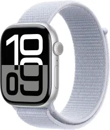 Apple Watch Series 10 - GPS - 42mm - Silver Aluminium Case w/ Blue Cloud Sport Loop