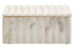 Fifty Five South Decorative Box Savio Ribbed Marble White