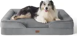 BEDSURE Kieferorthopädisches Hundebett, Ergonomischer Hundesofa, 106 x 80 cm, Grau