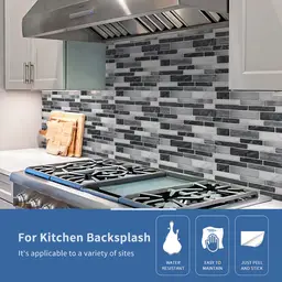 Art3d 10er-Pack selbstklebende Wandfliesen, Vinyl-Peel-and-Stick Küchenrückwand, 30 x 30 cm, strukturierte Dekorfliesen - starke Haftung für Fliesen-, Zement- und Putzwände