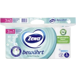 Zewa Toilettenpapier Verlässlich mit Lufterfrischer 3-lagig 8 x 150 Blatt