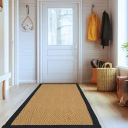 Likewise Runner Herringbone Coir Border Natural/Black 66x122cm