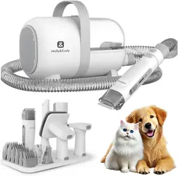 Molly&Cody SAMSON 7-in-1 Tierhaar-Staubsauger-Set für Hunde & Katzen (6 Aufsätze, Effektive & Geräuscharme Saugkraft zur Erfassung von 99% der Tierhaare, Kontaktlose Entleerung)