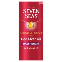 Seven Seas Omega-3 Fish Oil Plus Cod Liver Oil Max Strength 100ml