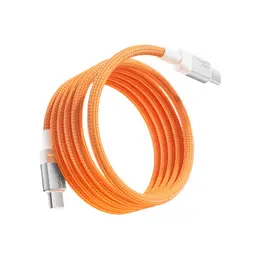 Movespeed 240W USB-C to USB-C Cable, 1.2M 6A Fast Charge Magnetic Charging Cable, Aluminum Alloy, 48-Braid Nylon, Compatible With iPhone 15, Samsung, Pad, USB C Devices, MSC03, Orange