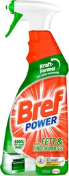 Bref Power gegen Fett und Eingebranntes, Fettlöser, 750 ml Sprühflasche, für Küche, Kamin, Grill und Ofen