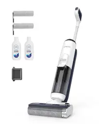 Tineco iFLOOR 5 Breeze Complete Aspirateur eau et poussière - Balai aspirateur léger sans fil - Nettoyage des sols durs en une seule étape, nettoyage des bords jusqu'à 0,5 cm, triple autonomie de batterie, auto-nettoyage