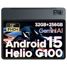 DOOGEE Tab E3+ Android 15 Tablets, 12 Zoll, FHD+ Tablet mit SIM-Karten-Slot, Helio G100 Octa-Core KI-Tablets, 90 Hz Gaming-Tablet, 32GB+256GB/2TB, 8800mAh, 7,5mm Ultra-dünn, Quad-Lautsprecher, Face ID, Grau