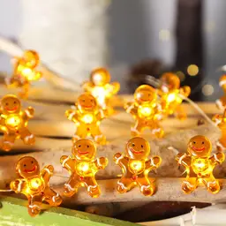 Christmas String Lights Battery Operated, Gingerbread Fairy Lights Christmas Decor Lights for Xmas, Holiday, Kids, Bedroom