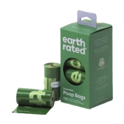 EARTH RATED Sachets à déjections canines parfum lavande - Lot de 8 x 15 sachets