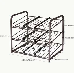 SRD Single Loading Can Rack Organizer, 3 Tier Stackable Can Storage Dispenser For Food Storage, Kitchen Or Pantry, Antique Bronze, Utility Racks