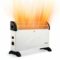 Totopia 2000W Convection Heater, Silent Heating, 3 Heat Settings, Adjustable Thermostat, Space Electric Heater with Wide Air Outlet, Stable Base, Overheat Protection, Freestanding Design, CH-2000BS STANDARD