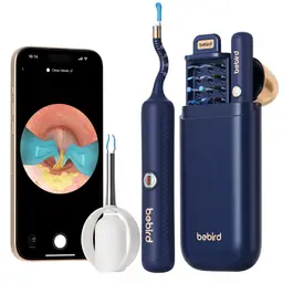 Bebird Ohrenschmalz-Entfernungs-Set, Ohrreiniger mit flexiblen Schaft und Full-HD-Kamera, Ohrkamera mit Pinzette, Ohrreinigungs-Set für Ohr-/Nasen-/Rachen-Untersuchung, Otoskop mit verschiedenen Ersatzaufsätzen für Erwachsene & Kinder