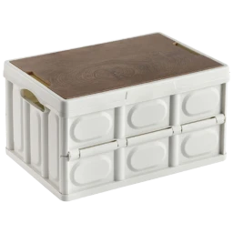 ochama Zusammenklappbare Outdoor-Aufbewahrungsbox- 55L - Für den Kofferraum - Organisationsbox - Weiß