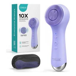Coslus FBS03 Brosse nettoyante visage électrique étanche en silicone avec rotation et vibration