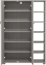 Galano Hansel 24-Pair Shoe Cabinet – Modern 2-Door Freestanding Shoe Rack with Adjustable Shelves – Entryway, Hallway or Bedroom Organiser – Warm Grey Oak – 79.6W x 35.3D x 119.0H cm