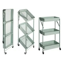 COOKER KING 3-Tier Storage Trolley with 2 Brakes - 45 x 30 x 78 cm - Green