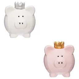 Piggy Bank, 14.5 cm High, Stoneware - Color Shipped Randomly