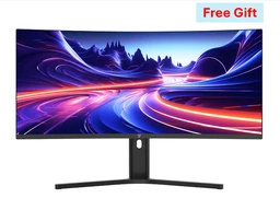 V7 L340WQ-HAS 34" Ultrawide Curved WQHD Monitor with 1500R VA Panel, USB-C 65W PD, Height-Adjustable Stand, and Built-in Speakers