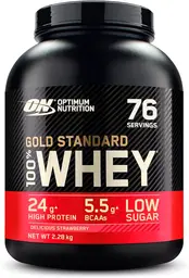 Optimum Nutrition Gold Standard 100% Whey, Proteinpulver, Geschmack Delicious Strawberry, 2.28kg, 76 Portionen