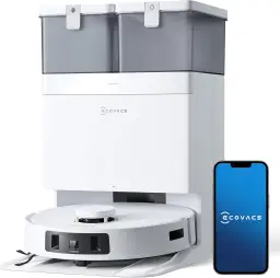 ECOVACS DEEBOT T30C Pro Omni Saugroboter mit Omni, 12800Pa Saugkraft, ZeroTangle 2.0 Bürste, TruEdge Reinigung, Selbstentleerung, Trocknung 45°C, 200min Laufzeit, YIKO Assistent