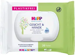 Hipp Baby Sanfte Feuchttücher für Gesicht und Hände, 20 Stück