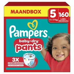 Pampers Baby-Dry Broekjes Maat 5 – 160 Luierbroekjes (Doos)