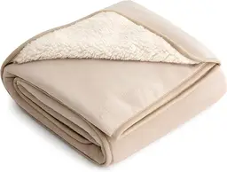 Lesure Wasserdichte Hundedecke, Waschbare Outdoor-Decke, Sofaschutz, Sherpa-Fleece, Flauschige und Weiche Katzendecke, für Große Hunde, 100 x 120 cm, Creme