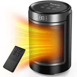 Totopia 1500W Chauffage D'appoint, Chauffage Ceramique, 4 Modes, Écran LED & Télécommande, Minuterie 12H, Large Oscillation, Protection Contre la Surchauffe et le Basculement – Modèle PTC-907B Points Forts du Produit