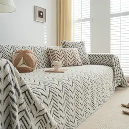 Fluffy cotton double-sided sofa cover, sectional sofa cover, bohemian style decoration,grey,70*118inch