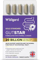 Wellgard Gutstar Probiotics for Digestive Health - 30 Vegan Capsules