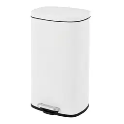 SONGMICSHOME 30L KitchenRubbish Bin with Soft-Close Lid and Inner Bucket, White