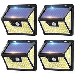 VIVREAL Solar Wandbeleuchtung 4 Packungen Solar angetrieben, 140Led drahtlose IP65 3 Modi Bewegungssensor Außen Garten Sicherheit Lichter
